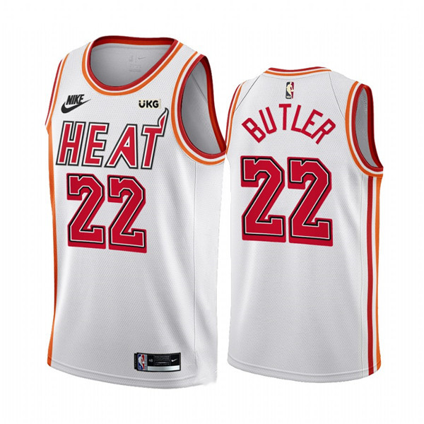 Men's Miami Heat #22 Jimmy Butler White Classic Edition Stitched Basketball Jersey